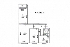 Поэтажный план трехкомнатной квартиры серия дома 1605-АМ9 тип А, Веерная ул. дом 3